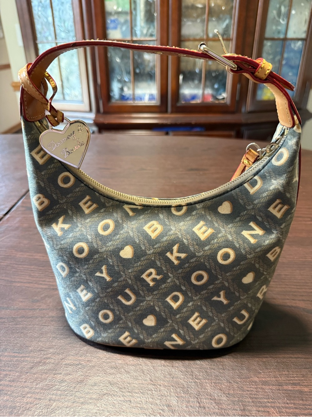 Dooney & Bourke Y2K Heart Monogram Hobo + Matching Wristlet Set